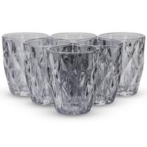 Jogo De Copos Baixos com 6un Diamond 260ml Cor Fumê Preto - Jolie Home