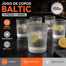 Jogo de Copos Baltic 6 Peças 450ml Canelado Transparente Jogo de Copos Baltic 6 Peças 450ml Canelado Transparente