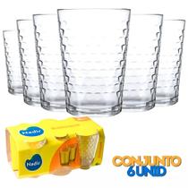 Jogo de Copos Batuque 265ML com 6 Unidades Vidro Resistente - Nadir Figueiredo - PANAMI