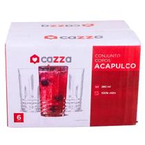 Jogo de Copos Cazza Acapulco em Vidro Incolor 6 Peças 280ml