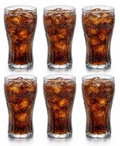 Jogo De Copos Coca Cola 530ml Plástico 6unid Contour Cristal Transparente BPA FREE