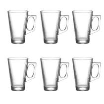 Jogo de copos com alça em vidro 6 peças 225ml Jogo de copos com alça em vidro 6 peças 225ml