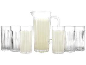 Jogo de Copos com Jarra de Vidro 7 Peças Haus Concept Filetto Jogo de Copos com Jarra de Vidro 7 Peças Haus Concept Filetto