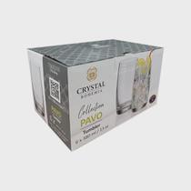 Jogo de Copos Cristal Pavo Suco e Drink 380ml 6un Bohemia