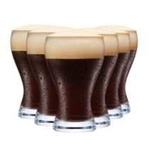 Jogo de Copos de Cristal Black Premium Para Cerveja 425ml 6 Pcs Ruvolo
