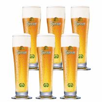 Jogo de Copos de Cristal Rótulo Gosser Nucleation Point Para Cerveja 400ml 6 Pcs Ruvolo
