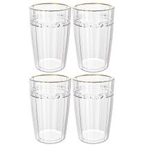 Jogo de Copos de Cristal Transparente Fio de Ouro Imperial 370ml 4 peças - Lyor Jogo de Copos de Cristal Transparente Fio de Ouro Imperial 370ml 4 peças - Lyor