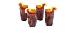 Jogo de Copos de Vidro 250ml 4 Peças Barroco Ambar 42285