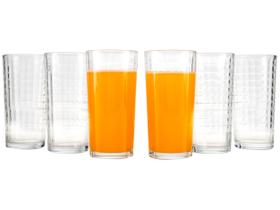 Jogo de Copos de Vidro 255ml 6 Peças Haus Concept Waffle