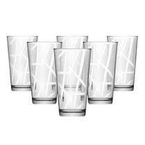 Jogo de Copos de Vidro 310ml com Detalhes Texturizados 6 Peças