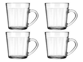 Jogo de Copos de Vidro 4 Peças 270ml - Nadir Caneca Jogo de Copos de Vidro 4 Peças 270ml - Nadir Caneca