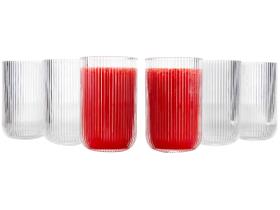 Jogo de Copos de Vidro 430ml 6 Peças Haus Concept Canelado Jogo de Copos de Vidro 430ml 6 Peças Haus Concept Canelado