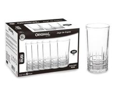 Jogo de Copos de Vidro Alto Grosso 6 peças Rubi 360ml - Original Glass