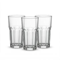 Jogo de Copos de Vidro Bourbon 300ml 3 Peças Resistente Moderno Uso Diário e Drinks