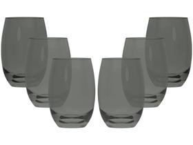 Jogo de Copos de Vidro Cinza 465ml 6 Peças Nadir Aruba SM Jogo de Copos de Vidro Cinza 465ml 6 Peças Nadir Aruba SM