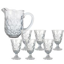 Jogo De Copos De Vidro Com Jarra Graffiato Transparente 1,2 Litros