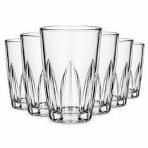 Jogo De Copos De Vidro Conjunto Com 6 Peças 250ML Água Suco Refrigerante Cozinha