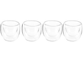 Jogo de Copos de Vidro de Café 80ml 4 Peças Nell Parede Dupla
