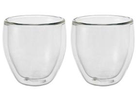 Jogo de Copos de Vidro de Café Parede Dupla 100ml 2 Peças Hauskraft Doppio Jogo de Copos de Vidro de Café Parede Dupla 100ml 2 Peças Hauskraft Doppio