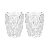 Jogo de Copos de Vidro Diamond Transparente 270ml 2 peças - Lyor