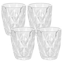 Jogo de Copos de Vidro Diamond Transparente 270ml 4 peças - Lyor Jogo de Copos de Vidro Diamond Transparente 270ml 4 peças - Lyor