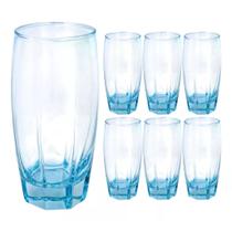 Jogo de Copos de Vidro Florida Azul 370ml Estilo, Cor e Sofisticação na Sua Mesa