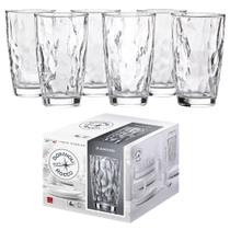 Jogo de Copos de Vidro Long Drink 6pçs Bormioli Rocco Diamond 470ml Original Itália