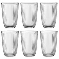 Jogo de Copos de Vidro Long Drink 6pçs Bormioli Rocco Line 390ml Original Itália