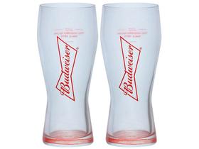 Jogo de Copos de Vidro para Cerveja 2 Peças - 400ml Budweiser Gravata Jogo de Copos de Vidro para Cerveja 2 Peças - 400ml Budweiser Gravata