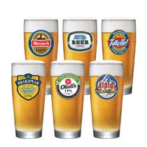 Jogo de Copos de Vidro Prime P Frases Rótulo para Cerveja 220ml, 6 pcs Ruvolo