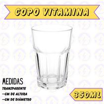 Jogo de Copos de Vidro resistente 350ml transparente Sucos 18Un