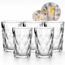 Jogo de Copos de Vidro Temperado Diamanta 6mm Resistente Copos Modernos para Água Suco Refrigerante Kit Durável Premium