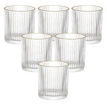 Jogo de Copos de Vidro Transparente Graffiato Fio de Ouro 320ml 6 peças - Hauskraft CPBX053/GD