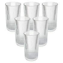 Jogo de Copos de Vidro Transparente Graffiato Long Drink 420ml 6 peças - Hauskraft