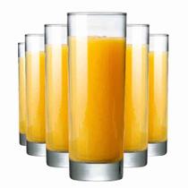 Jogo de Copos de Vidro Tubo 300ml 6 Peças Multiuso Bar, Restaurante e Mesa Ruvolo