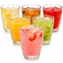 Jogo de Copos Diamante 300ml em Vidro Grosso Transparente Kit com 6 Unidades