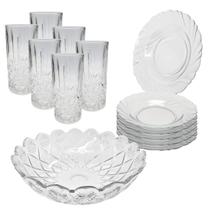 Jogo De Copos E Pratos 13 Peças Aparelho De Jantar com Bowl Grande 2,5L Completo Jogo De Copos E Pratos 13 Peças Aparelho De Jantar com Bowl Grande 2,5L Completo