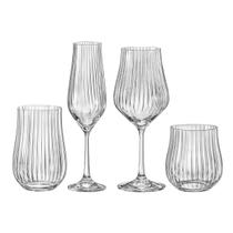 Jogo de Copos e Taças De Cristal Bohemia Tulipa Optic 24 Peças Jogo de Copos e Taças De Cristal Bohemia Tulipa Optic 24 Peças