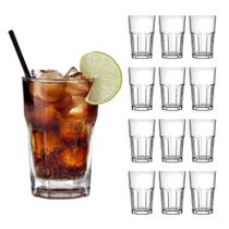 Jogo De Copos Em Vidro Kit 12 Peças Cozinha Água Suco Drinks