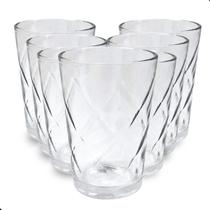Jogo De Copos Em Vidro Kit 6 Peças Cozinha Água Suco Drink