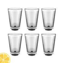 Jogo De Copos Em Vidro Kit 6 Peças Cozinha Água Suco Drink - Rio Glass