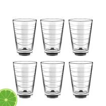 Jogo De Copos Em Vidro Kit 6 Peças Cozinha Água Suco Drink - Rio Glass