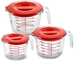 Jogo de Copos Medidores NutriChef em Vidro Borossilicato 2401000 ml Jogo de Copos Medidores NutriChef em Vidro Borossilicato 2401000 ml