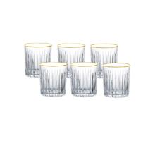 Jogo de Copos para whisky 330 ml borda Dourada Faixas Jogo de Copos para whisky 330 ml borda Dourada Faixas