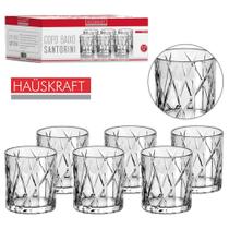 Jogo de Copos para Whisky Agua Santorini em Vidro com 6 Peças 315ml - Hauskraft