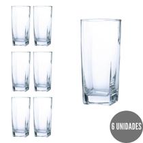 Jogo de Copos Texas Quadrado 320ml Transparente 6 unidades