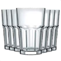 Jogo De Copos Vidro Kit 6 Peças 350ml Cozinha Água Suco Jogo De Copos Vidro Kit 6 Peças 350ml Cozinha Água Suco