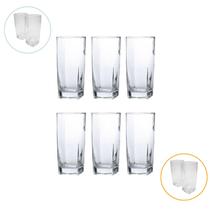 Jogo De Copos Vidro Texas 320ml Quadrado Suco Agua - 6un Jogo De Copos Vidro Texas 320ml Quadrado Suco Agua - 6un