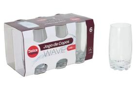 Jogo de Copos Wave em Vidro com 06 Peças 340ml - Dolce Home