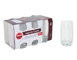Jogo de Copos Wave em Vidro com 06 Peças 340ml - Dolce Home